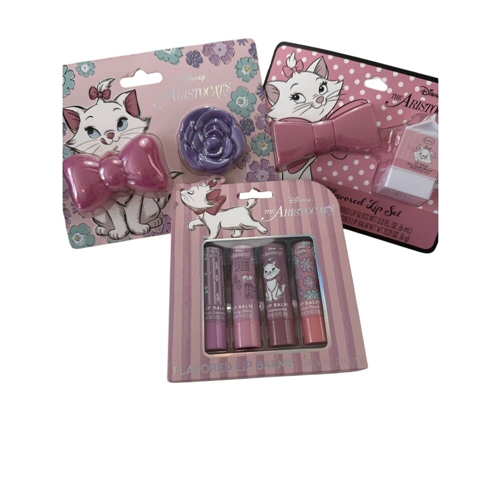 Disney The Aristocats Marie 3-Pack Lip Balm & Lip Gloss Set Taste Beauty